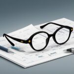 Glasses on work papers